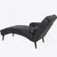 Chaise longue capitonnée avec accoudoirs, chaise longue d'intérieur avec coussin et pieds en bois massif