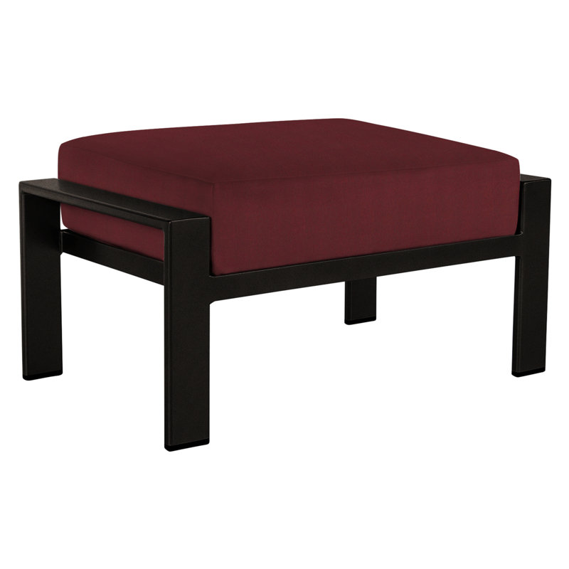 Studio Outdoor Ottoman, Stitches Slate, Carbon Black