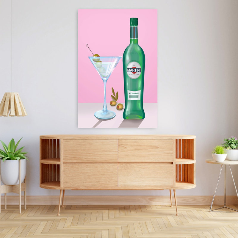 Art mural moderne Martini, H 48 po x l 32 po