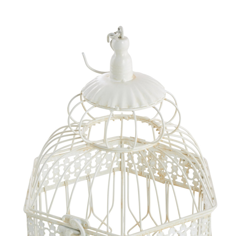 Cage à oiseaux à volutes en métal crème Normanhurst
