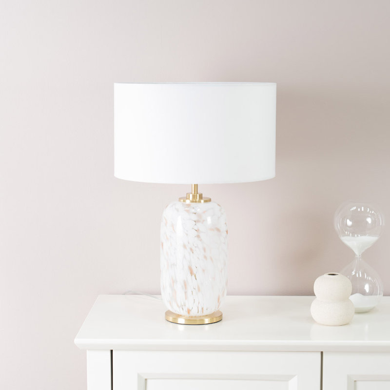 Glass Table Lamp, Yes, White