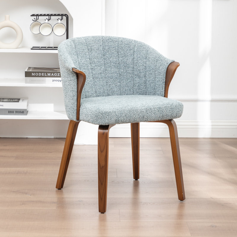 Chaise de salle à manger rembourrée Devault, Bleu