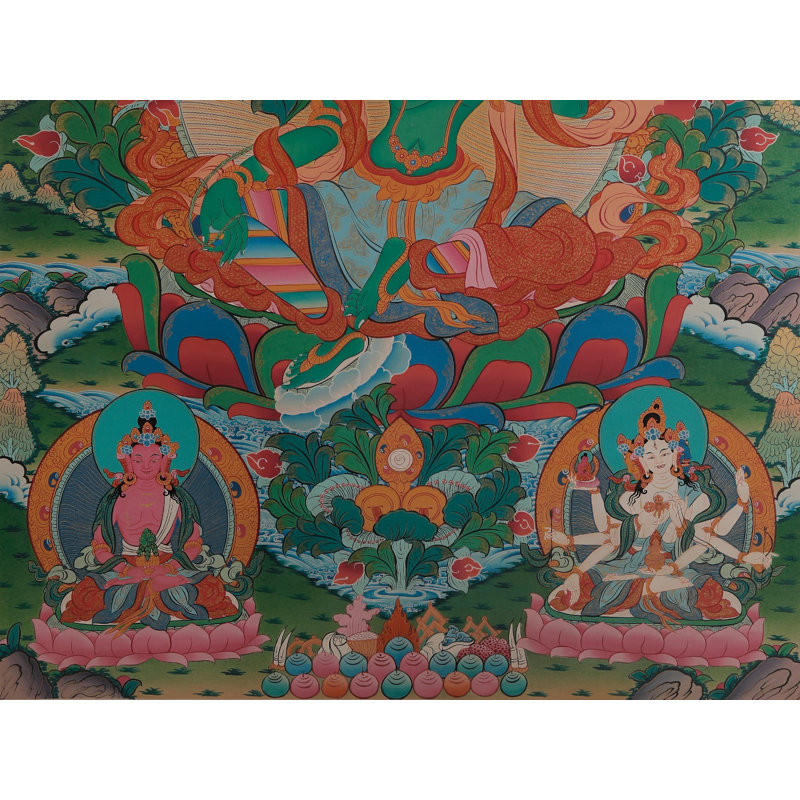 Déesse Tara verte - divinité bouddhiste tibétaine (Thangka sans brocart)