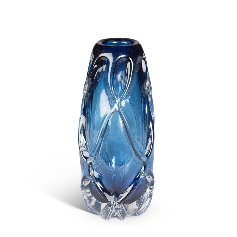 Vase en verre marée, bleu, grand