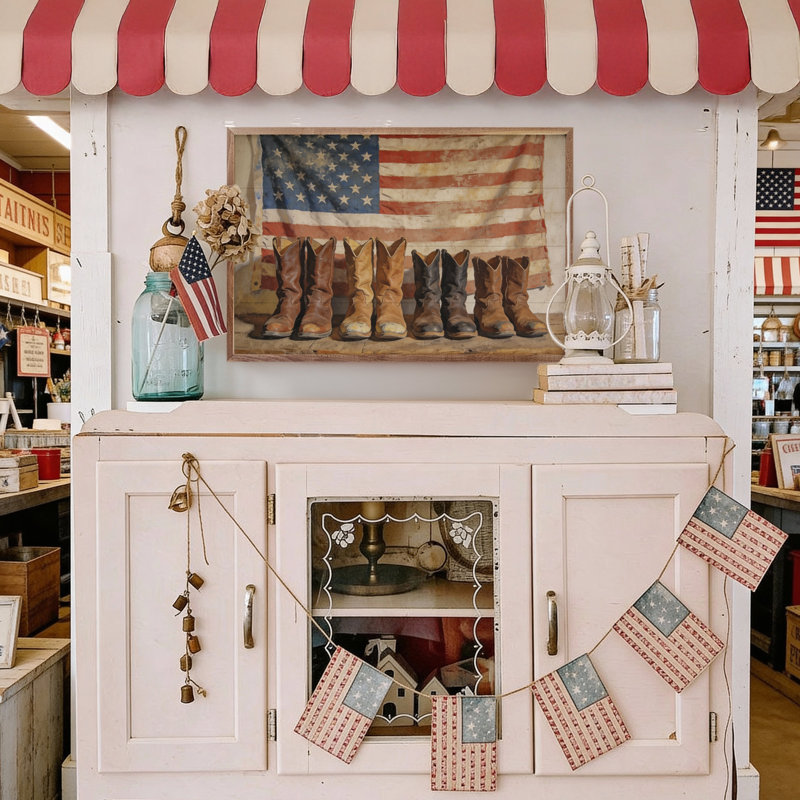 Old Americana Boots, 16" H x 24" W