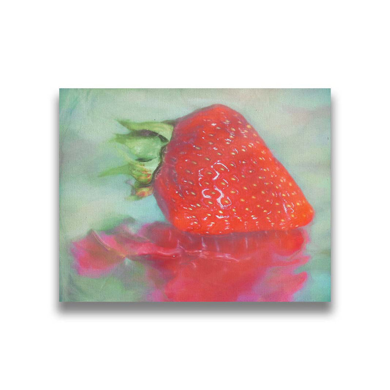Fraise glacée par Hal Halli. Estampe numérique, H 32,5 po x l 40,5 po, Impression encadrée sans passe-partout, Blanc