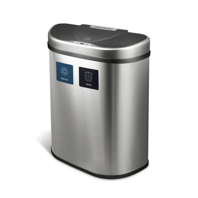 Nine Stars 18.5 Gallon Stainless Steel Motion Sensor Multi-Compartments Trash & Recycling Bin -  NineStars, DZT-70-r3