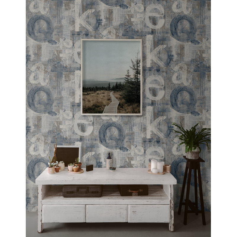 Rouleau abstrait Zyriel, Bleu/brun