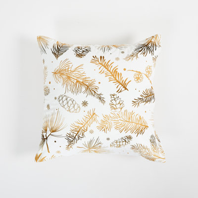 Christmas Gold Pinecone Throw Pillow