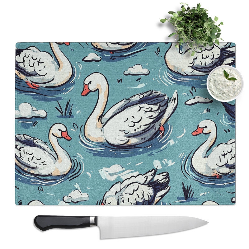Swan Vol.1  Glass Chopping Board
