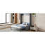 Lit gris avec mur et rangement, convient aux petits espaces de vie-121013939-121013940