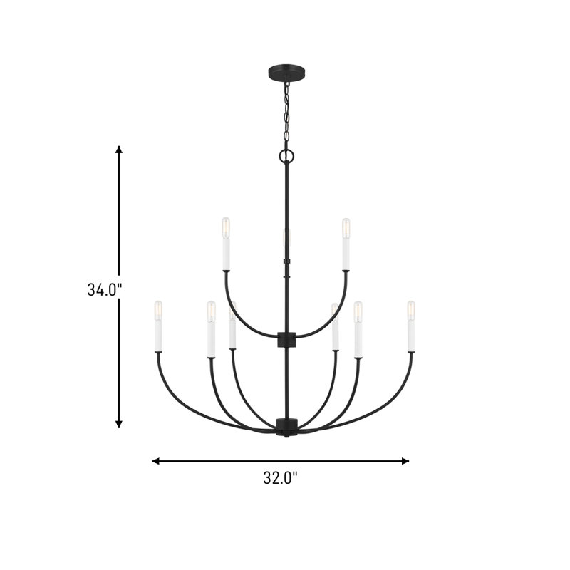 Kendrey 9-Light Chandelier, Midnight Black