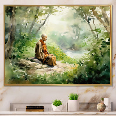 Bouddha aux lumières sur toile