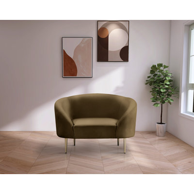 Ritz 43.5" Wide Velvet Barrel Chair