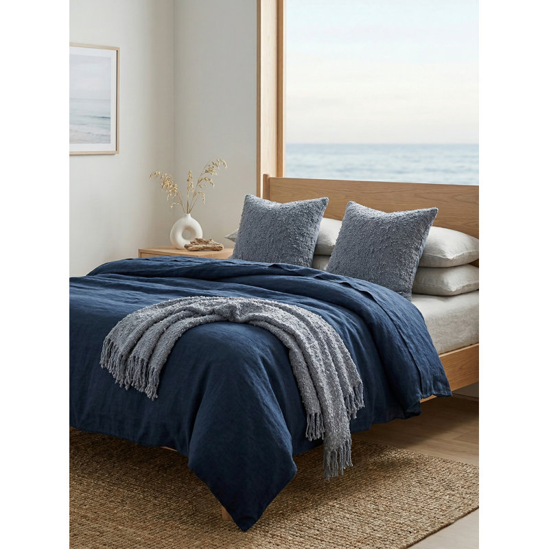 Cozy Cotton Boucle Blanket, Breezy Blue