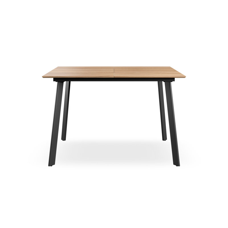Darryll Extending Dining Table Modern Table w Black Legs, Natural Wood