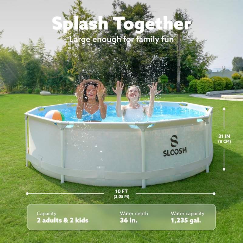 Piscine ronde hors terre avec pompe, échelle, L 10 pi x H 30 po