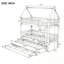 Lit superposé simple au-dessus de simple avec garde-corps, lit gigogne et 3 tiroirs de rangement, cadre de lit superposé en bois massif blanc pour enfants avec échelle pour la chambre à coucher