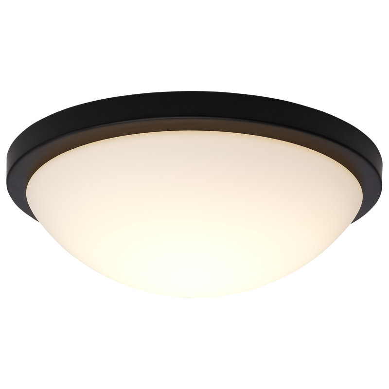 Glass LED Flush Mount, 3.88" H x 11" W x 11" D, Matte Black