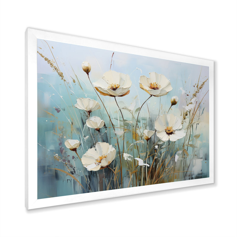 «Meadow Whispers Of Spring I», reproduction sur toile, H 12 po x l 20 po x P 1 po, Cadre photo blanc