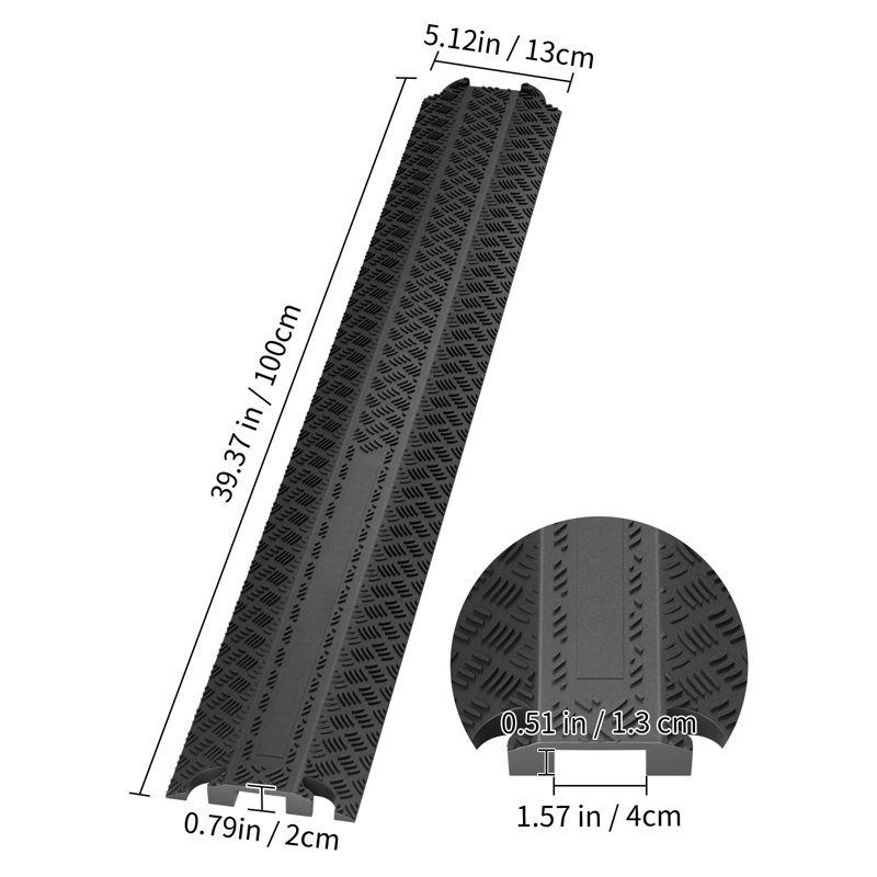 VEVOR Rubber 39.37'' L Threshold Ramp