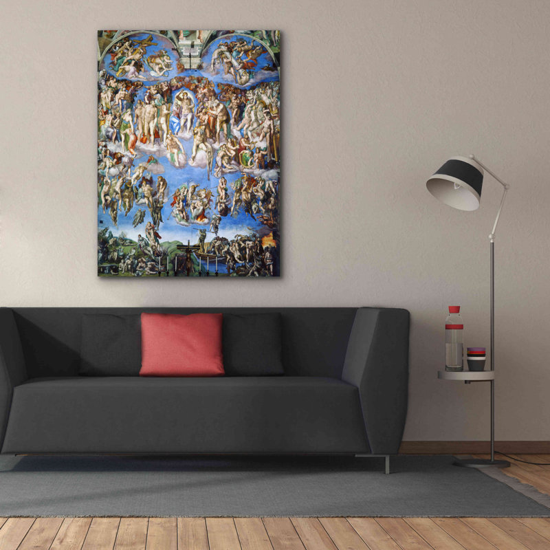 «The Last Judgement» par Michelangelo, art mural sur toile, H 54 po x l 40 po x P 1,5 po