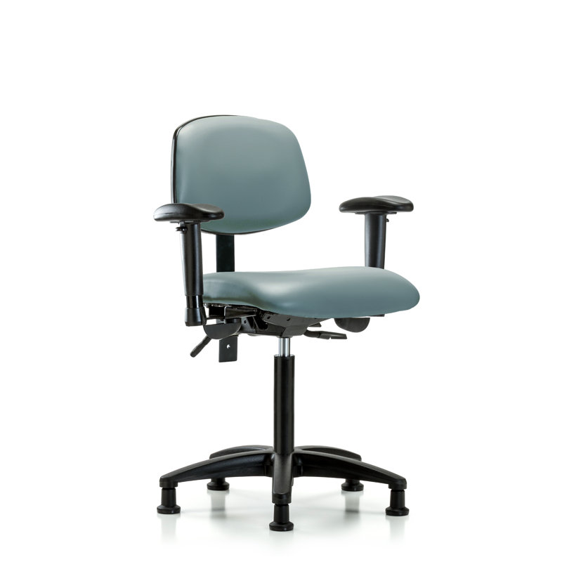 Chaise de travail Kussell, Bleu-gris, Oui, Noir