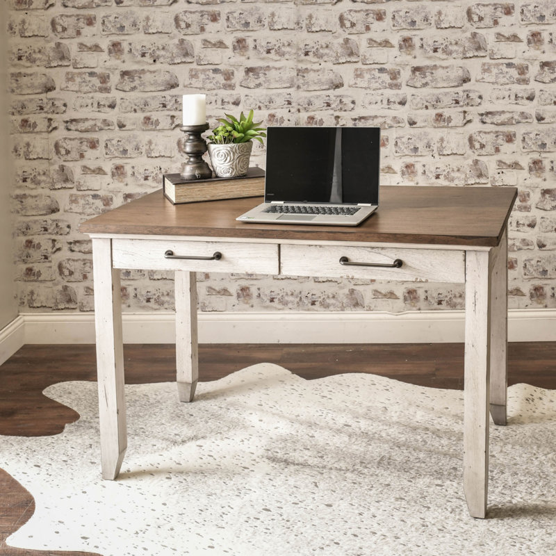 Table multifonctionnelle Bear Creek en blanc, style campagnard rustique avec une utilisation polyvalente et une finition vieillie