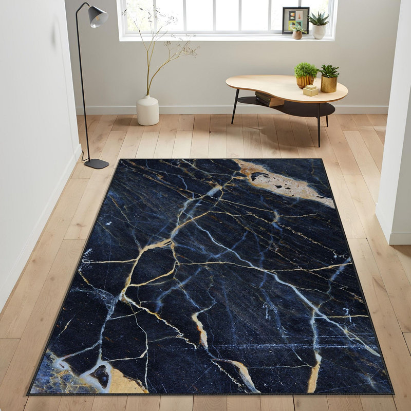 Premium Woven Carpet, 3.3 x 4.6 Feet | 100% Polyester, 740 g/m² | Non-Slip Felt Dot Underside, Machine Washable at 86°F, 0.16 Inch Pile Height | Stylish Digital Print, Easy to Clean, Perfect for Any Room
