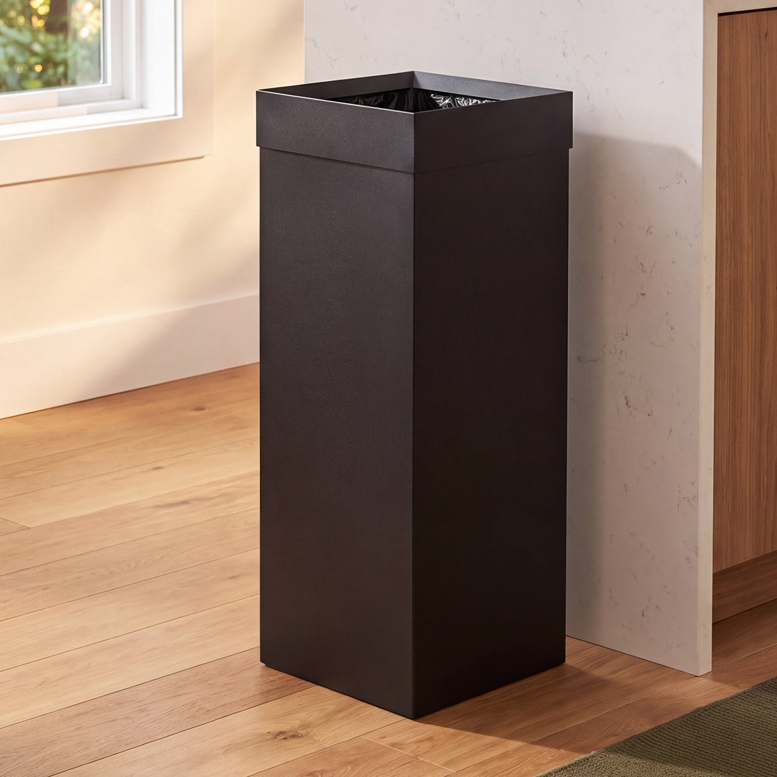 Yamazaki Home Tower 7.25gal Trash Can, Black