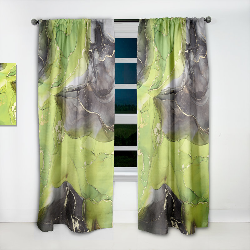 Panneau de rideau semi-transparent avec passe-tringle, L 52 po x L 95 po