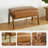 Mid-Century Modern Leatherette Accent Stool And Chair With Walnut Rubberwood Legs-139277624