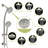 4.7" Rain Showerhead And 8 Hand Shower Package, Stainless Steel Hose, Adjustable Angle Holder, Slide Bar, Brushed Nickel Multi Function - Showerhead, Shower,-118625398