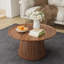Ensemble de 2 tables basses rondes, grandes et petites tables centrales et d'appoint en bois, finition noyer moderne pour le salon et le bureau