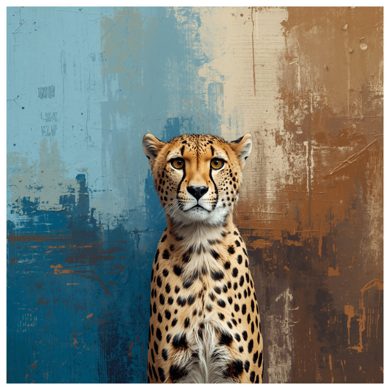 Guépard sur fond texturé Housses de couette, Très grand lit