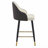 2-Piece Set White & Dark Gray Splicing Colors PU Bar Stools: 37.7" High, 25" Seat Height, Gold Accent Footrest Ideal for Kitchen Island Home Bar & Dining Area Available in Light Gray Black.-1057334014