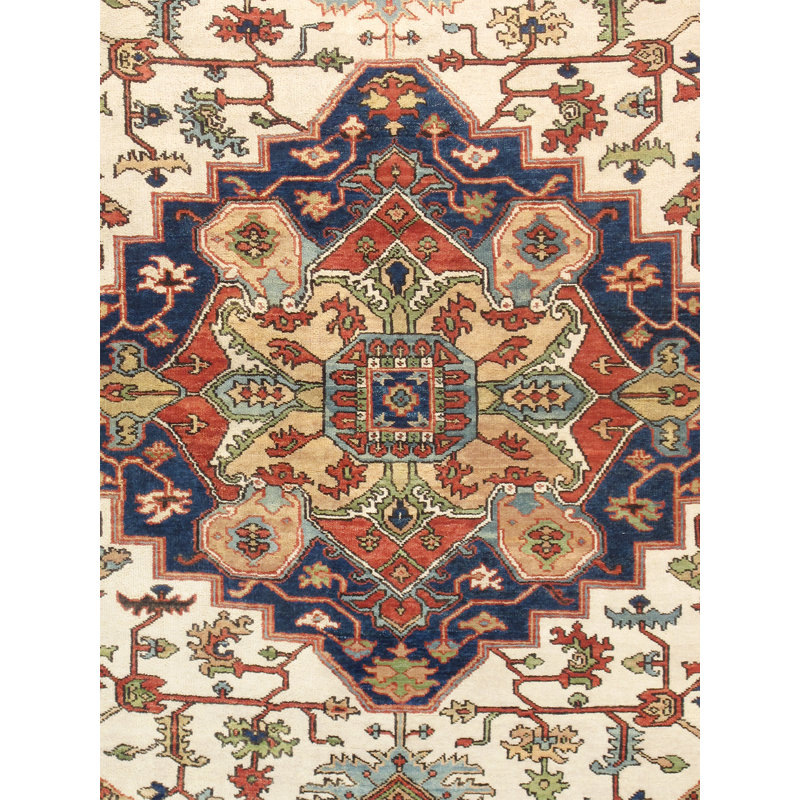 Serapi Hand Knotted Wool Oriental Area Rug, Square 8'
