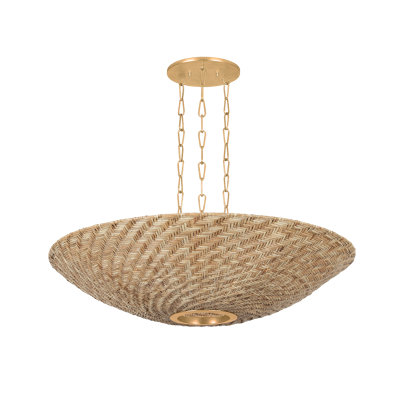 Ollie 40.25" 6-Light Wicker Pendant