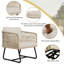 Beige Garden Furniture Set 5 Piece With Glass Table-2015842942