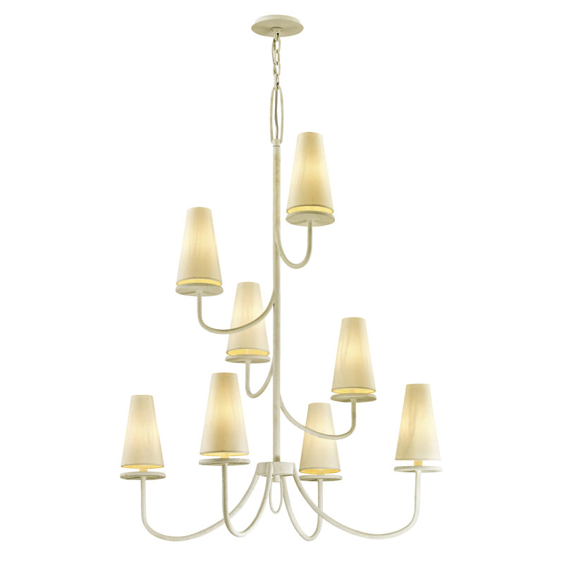 Marcel 8 - Light Chandelier, Gesso White