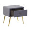 Glaser 46cm W Iron Bedside Table-1303510530