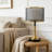 Mid-Century Bedside Nightstand Table Lamp Unique Lampshade Gold Accents Base Desk Light