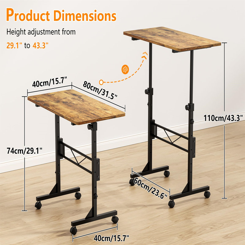 Adjustable Metal Base Computer Desk