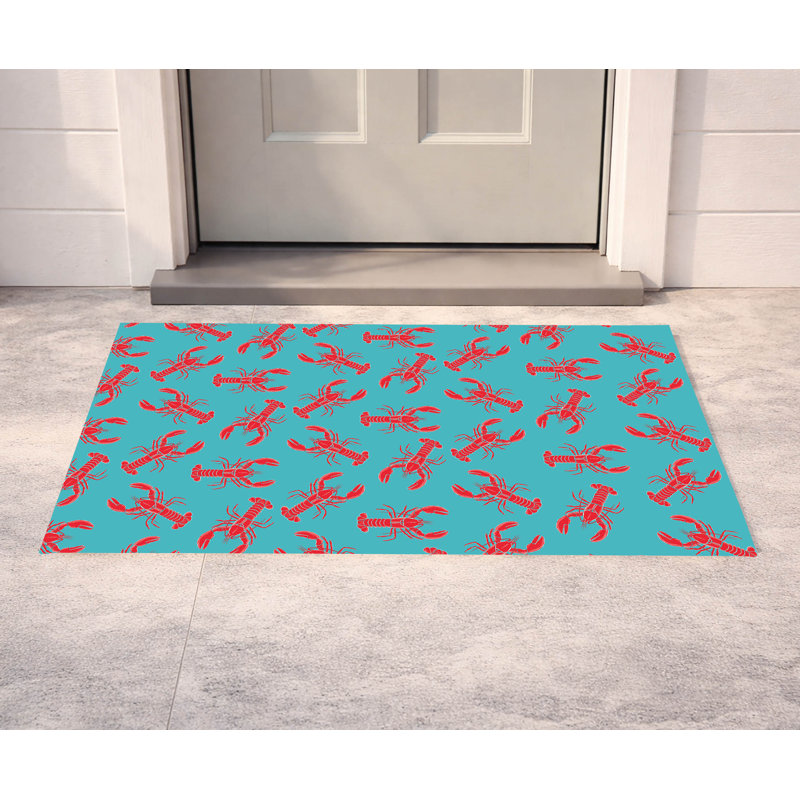 Paillasson Lobster, Light Teal, L 21 po x L 34 po