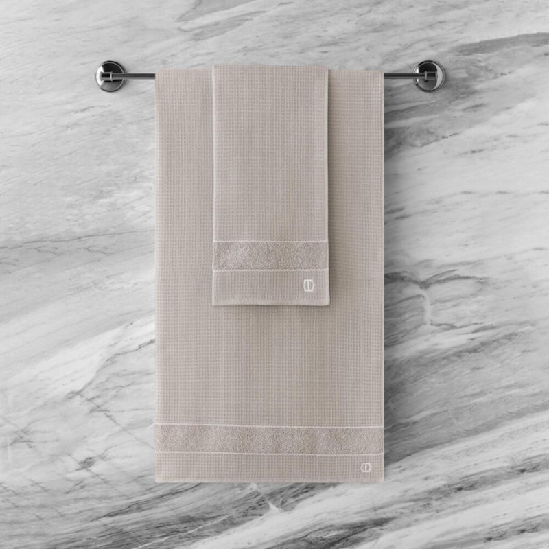 Sauners Waffle Bath Towel, Beige