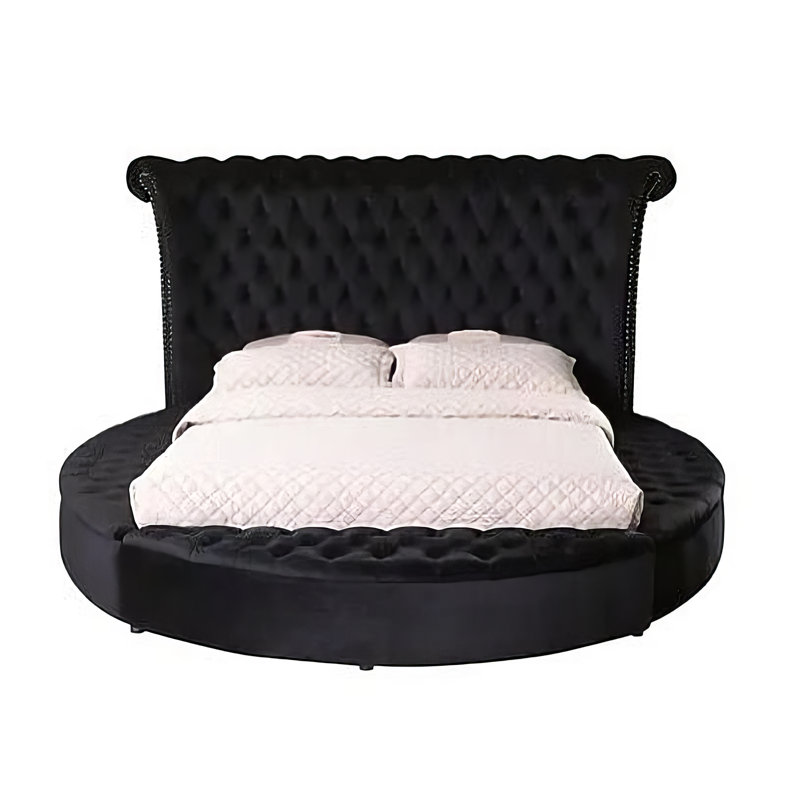 Lit-bateau tapissier Kassadi, gris, Grand