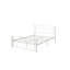 Structure de lit double en métal blanc, système de fleurs unique, tête de lit incluse, convient aux matelas de 8 pouces, structure en métal de 600 lb, structure stable et silencieuse, limite, matelas-1022366292