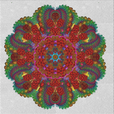 Laine tissée à la main et polyester gris/vert/jaune Tapis décoratif