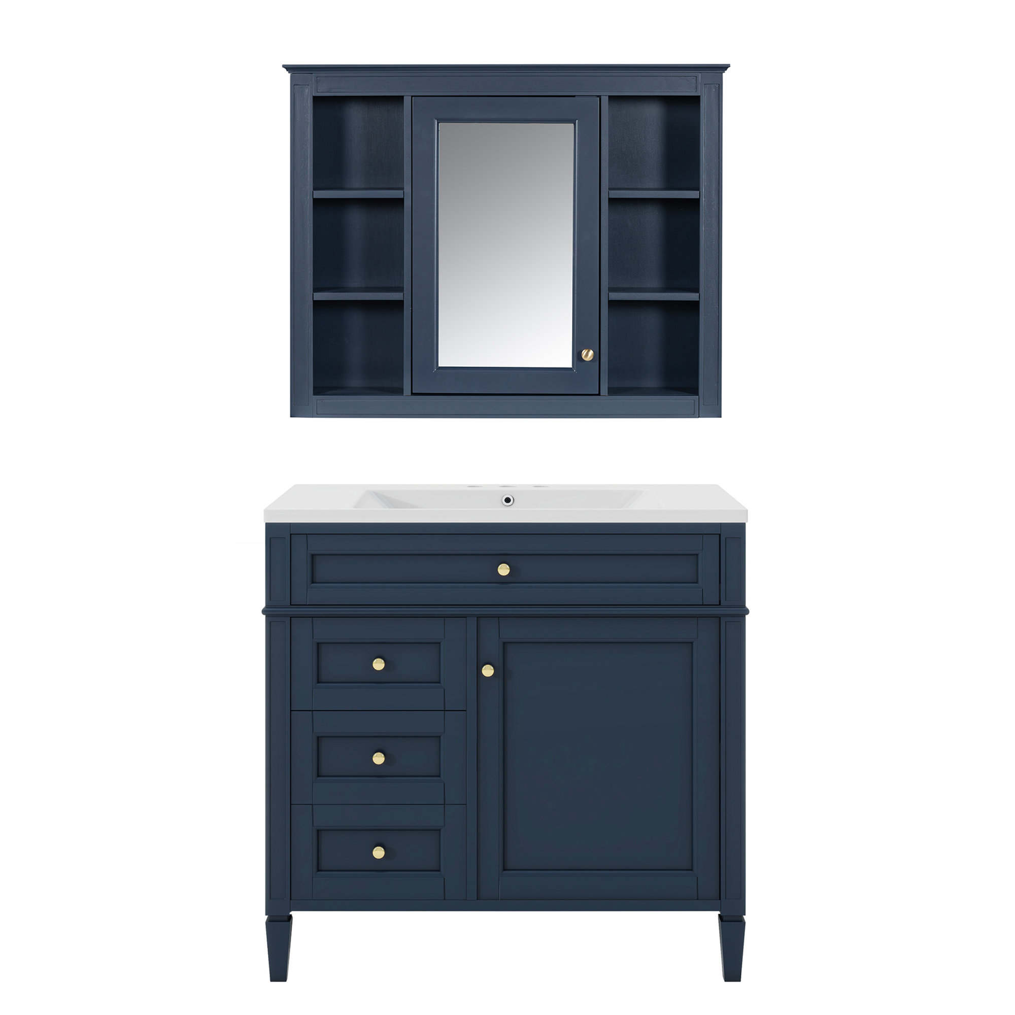 Red Barrel Studio Modern Royal Blue Bathroom Vanity With Medicine red-barrel-studio-modern-royal-blue-bathroom-vanity-with-medicine
