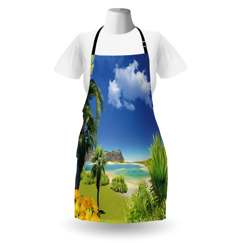 Multicolore tablier de plage East Urban Home unisexe, Paradise Palms Island, taille adulte